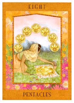 Ů - Goddess Tarot - ǮҰ - Eight Of Pentacles