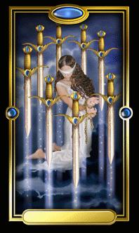 Ѥ - Gilded Tarot -  - Eight Of Swords