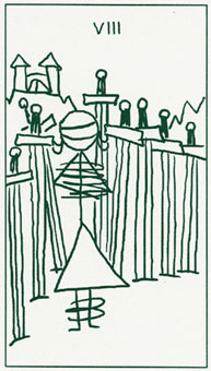  - Stick Figure Tarot -  - Eight Of Swords