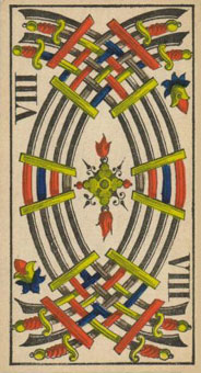 1JJʿ1870 - 1JJ Swiss Tarot 1870 -  - Eight Of Swords