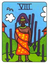  - African Tarot -  - Eight Of Swords