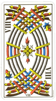 1JJʿ1974 - 1JJ Swiss Tarot 1974 -  - Eight Of Swords