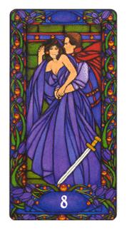  - Art Nouveau Tarot -  - Eight Of Swords