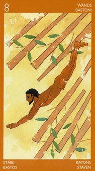 ³ - Etruscan Tarot - ȨȰ - Eight Of Wands