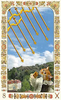 ˲è - Baroque Bohemian Cats Tarot - ȨȰ - Eight Of Wands