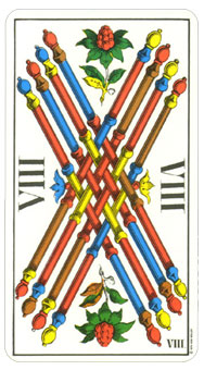 1JJʿ1974 - 1JJ Swiss Tarot 1974 - ȨȰ - Eight Of Wands