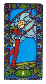  - Art Nouveau Tarot - ȨȰ - Eight Of Wands