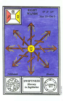 ħʽ - Tarot Of Ceremonial Magic - ȨȰ - Eight Of Wands