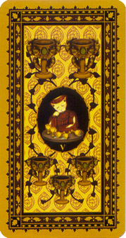 è - Medieval Cat Tarot - ʥ - Five Of Cups