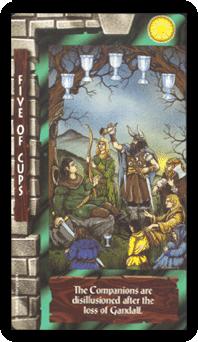 ֮ - Lord of the Rings Tarot - ʥ - Five Of Cups