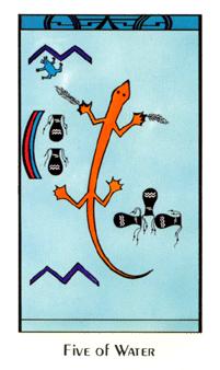 ʥ - Santa Fe Tarot - ʥ - Five Of Cups