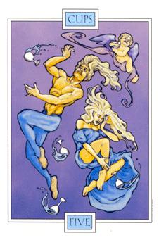  - Winged Spirit Tarot - ʥ - Five Of Cups