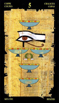  - Egyptian Tarot - ʥ - Five Of Cups