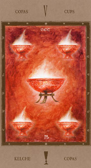 Թ - The Labyrinth Tarots - ʥ - Five Of Cups