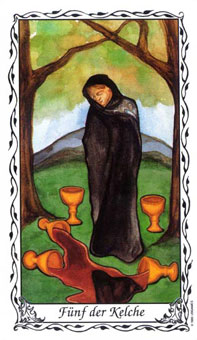 ޵ - Das Hudes Tarot - ʥ - Five Of Cups