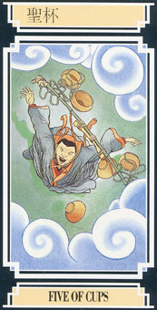  - Golden Dragon Tarot - ʥ - Five Of Cups