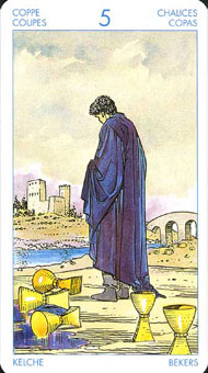 ʥ׳ΰ - Universal Waite Tarot - ʥ - Five Of Cups