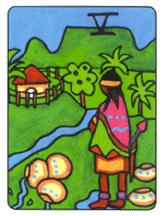  - African Tarot - ʥ - Five Of Cups