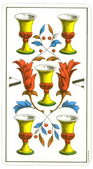 1JJʿ1974 - 1JJ Swiss Tarot 1974 - ʥ - Five Of Cups