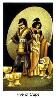 è - Cat People Tarot - ʥ - Five Of Cups