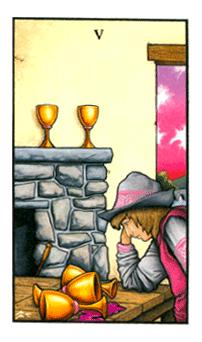 ŵ - Connolly Tarot - ʥ - Five Of Cups