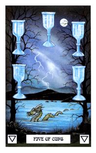  - Dragon Tarot - ʥ - Five Of Cups