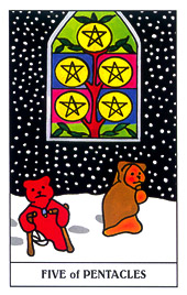 С - Gummy Bear Tarot - Ǯ - Five Of Pentacles