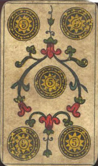 I - I Tarot - Ǯ - Five Of Pentacles