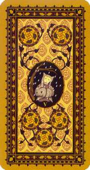 è - Medieval Cat Tarot - Ǯ - Five Of Pentacles