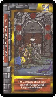 ֮ - Lord of the Rings Tarot - Ǯ - Five Of Pentacles