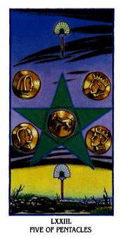  - Ibis Tarot - Ǯ - Five Of Pentacles