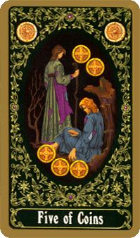  - Russian Tarot - Ǯ - Five Of Pentacles