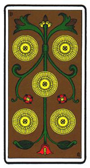 ˹ - Oswald Wirth Tarot - Ǯ - Five Of Pentacles