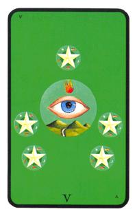 Ů - Tarot of the Witches - Ǯ - Five Of Pentacles