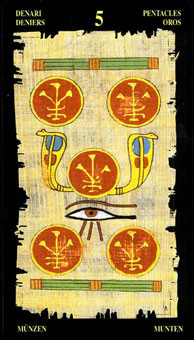  - Egyptian Tarot - Ǯ - Five Of Pentacles