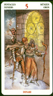  - Celtic Tarot - Ǯ - Five Of Pentacles