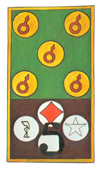 岼˹ - Papus Tarots - Ǯ - Five Of Pentacles