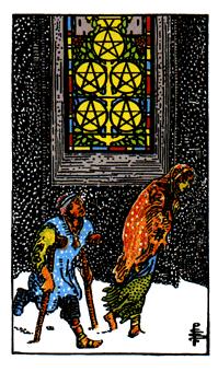 ¡ΰ - Rider Waite Tarot - Ǯ - Five Of Pentacles