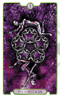 ʾ¼ - Revelations (Adflatus) Tarot - Ǯ - Five Of Pentacles