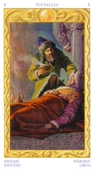 ֮ - Tarot of the Journey to the Orient - Ǯ - Five Of Pentacles