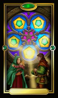 Ѥ - Gilded Tarot - Ǯ - Five Of Pentacles