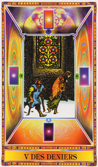 ʯΰ - Diamond Tarot - Ǯ - Five Of Pentacles