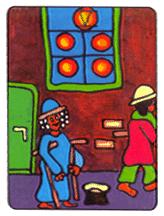  - African Tarot - Ǯ - Five Of Pentacles