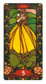  - Art Nouveau Tarot - Ǯ - Five Of Pentacles