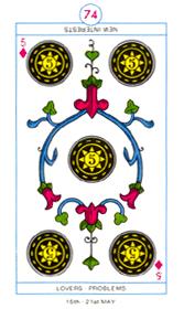  - Cagliostro Tarot - Ǯ - Five Of Pentacles