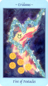  - Celestial Tarot - Ǯ - Five Of Pentacles