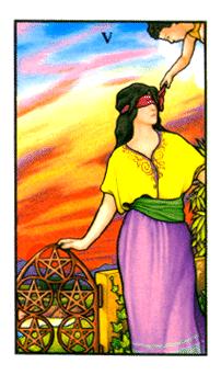 ŵ - Connolly Tarot - Ǯ - Five Of Pentacles