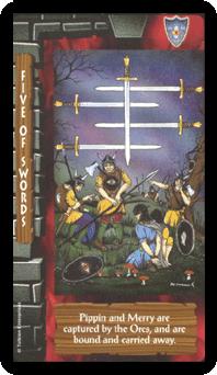 ֮ - Lord of the Rings Tarot -  - Five Of Swords