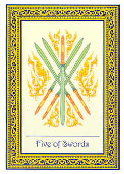 ̩ʼ - Royal Thai Tarot -  - Five Of Swords