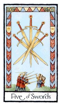 Ӣʼ - Old English Tarot -  - Five Of Swords